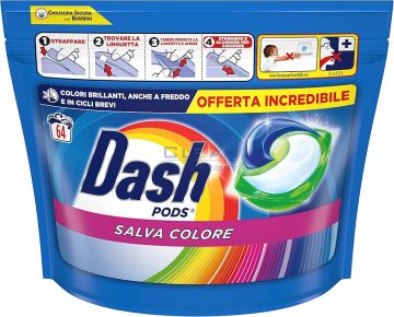 DASH КАПСУЛИ ЗА ПРАНЕ 64бр. COLORE