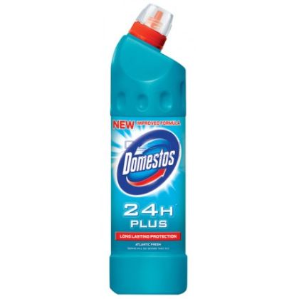 Domestos 750ml Светло СИН Атлантик АНТИБАКТЕРИАЛЕН ДЕЗИНФЕКТАНТ – изглед отпред на опаковката