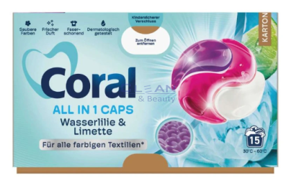 КОРАЛ ALL in 1 КАПСУЛИ 15бр Водна лилия и Лайм COLOR