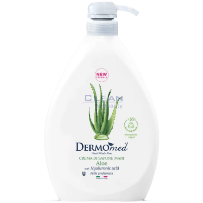 Dermomed Aloe E Melograno 1 литър – крем сапун с аромат на алое вера и нар, бутилка 1 л, изглед отпред