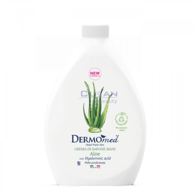 Dermomed Aloe Melograno 1 л – пълнител крем сапун с аромат на алое и нар, бутилка 1 л, изглед отпред
