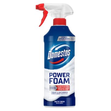 Domestos Пяна 435 мл Arctic Fresh – синя бутилка с червен спрей, изглед отпред