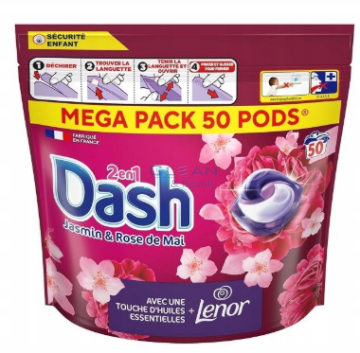DASH капсули за пране 50 бр. 2in1 Jasmine&May Rose Touch Of Lenor