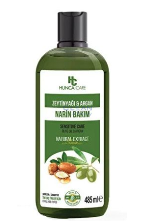 HUNCA CARE Шампоан за суха и изтощена коса с арган и маслина 485 мл