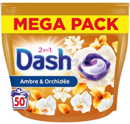 DASH капсули за пране 50 бр. 2in1 Amber&Orchid