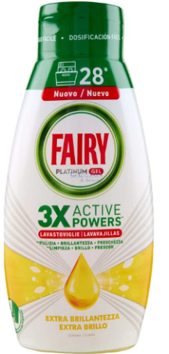 FAIRY PLATINUM ГЕЛ ЗА СЪДОМИЯЛНА 28дози LIMONE EXTRA BRILLO 504мл 