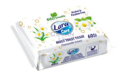 Влажна тоалетна хартия Лара лайка биоразградима 60бр