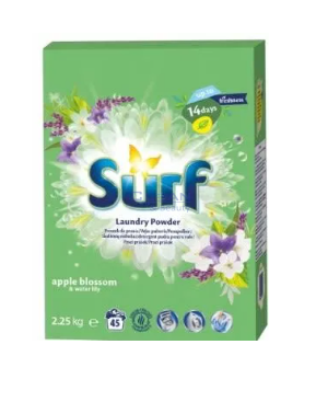 SURF прах за пране 45пр 2,25кг APPLE BLOSSOM & WATER LILY УНИВЕРСАЛ